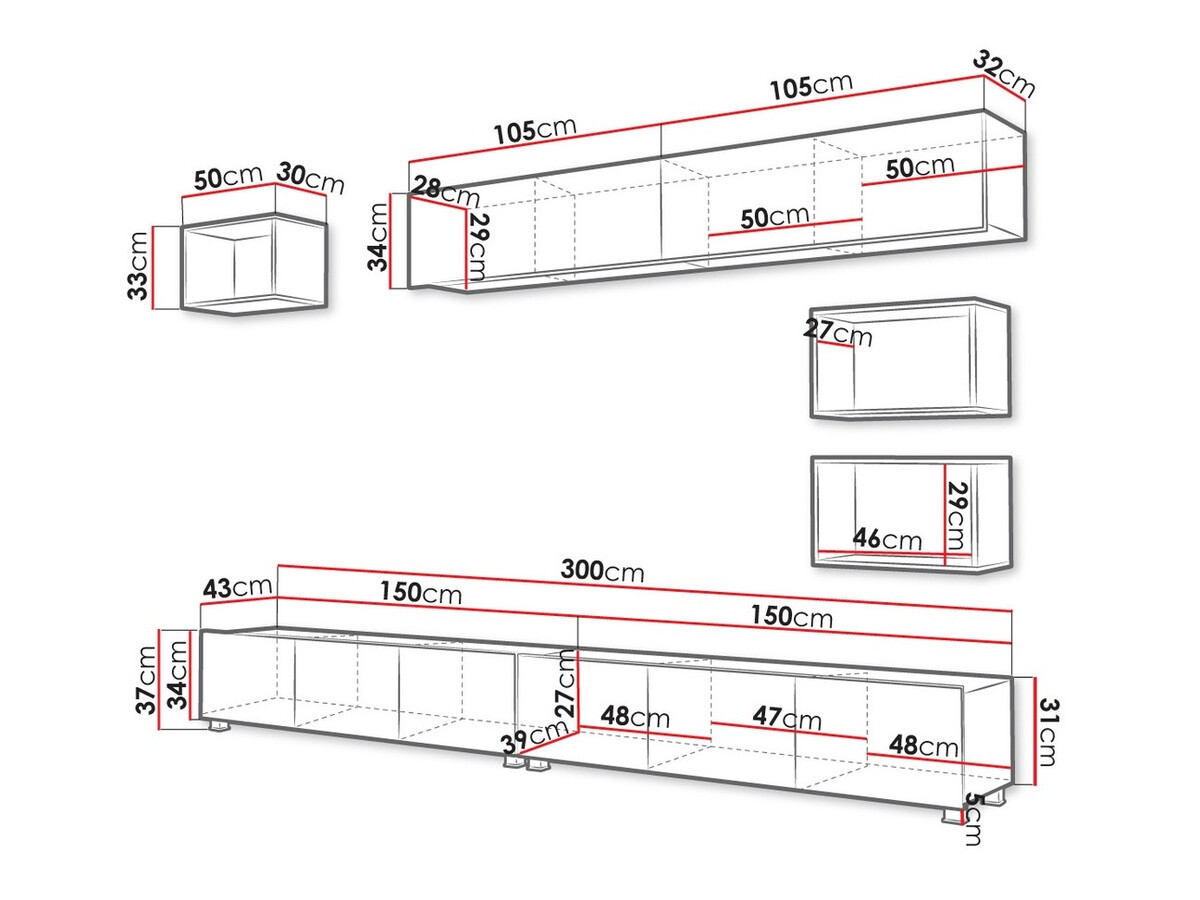 Svetainės komplektas Tivdalu 151 (Juoda + Blizgi juoda + Artisan ąžuolas)