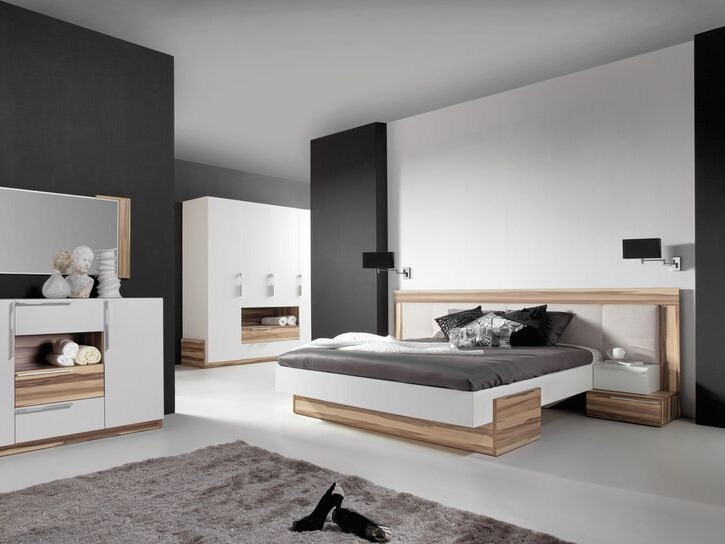 Naktinis staliukas Omaha C104 (Balta + Baltimore Riešutas)