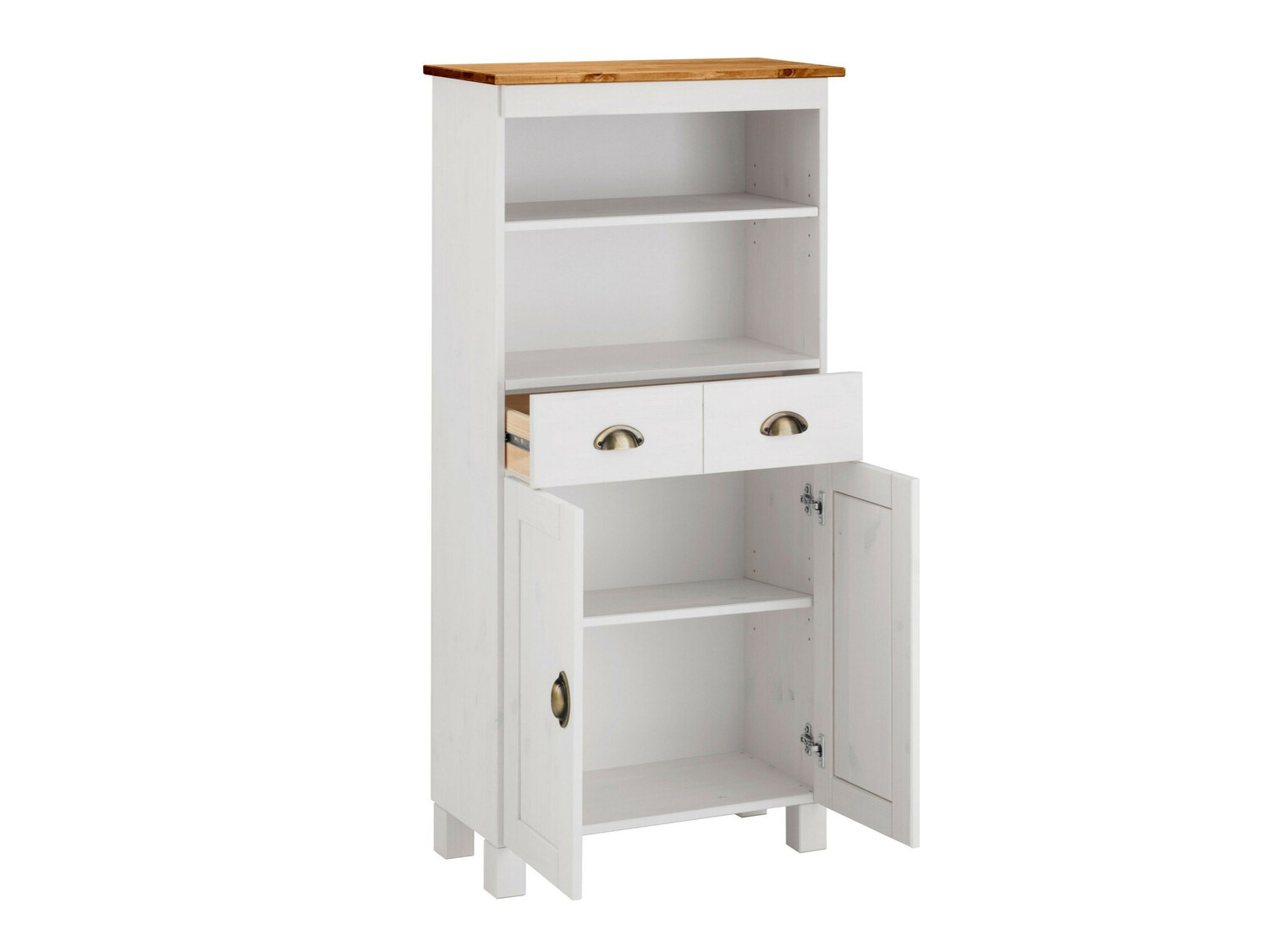 Pastatoma vonios spintelė Serelbu 105 (Balta + Šviesi ruda)