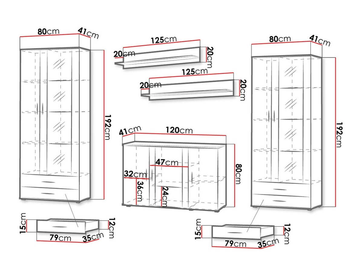 Svetainės komplektas Tornola 111 (Ąžuolas lefkas + Juoda)