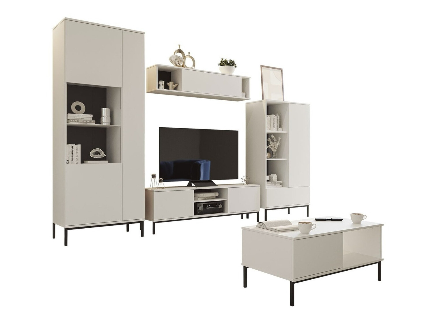 Svetainės komplektas Lomsore 108 (Balta)