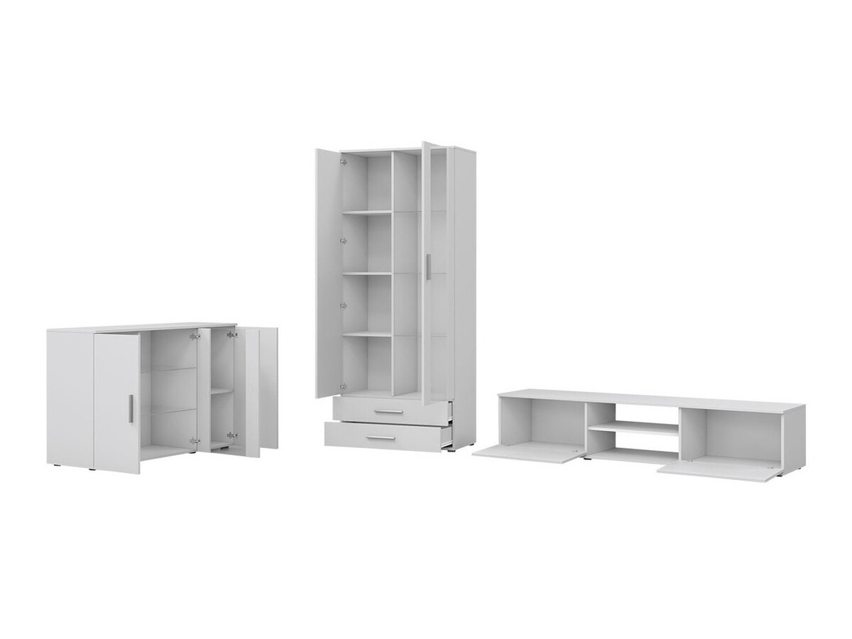 Svetainės komplektas Tornola 116 (Juoda + Blizgi juoda)