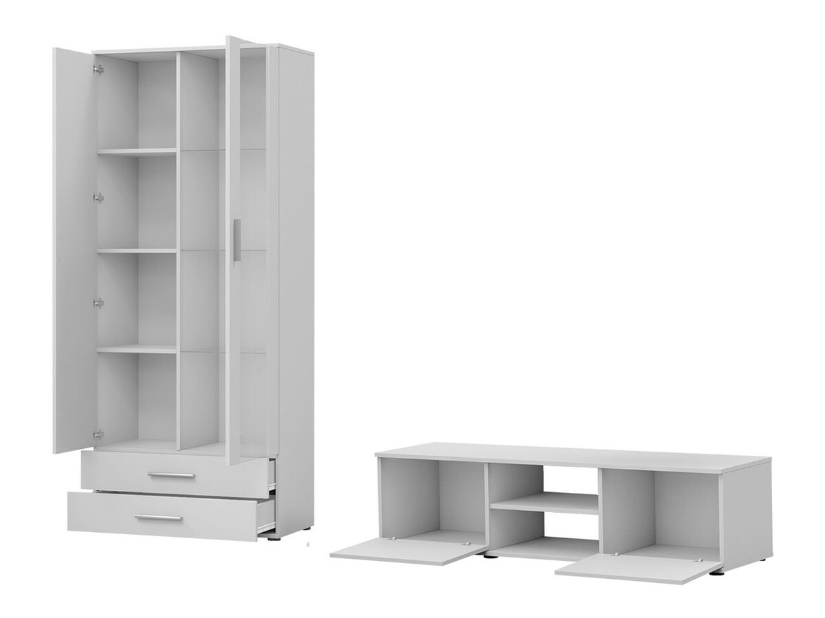 Svetainės komplektas Tornola 117 (Juoda + Blizgi juoda)