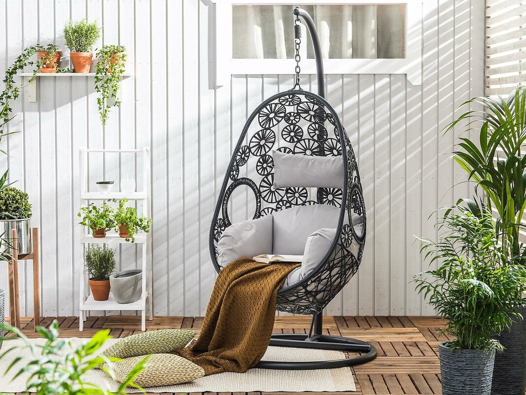 Supamas krėslas Comfort Garden 1566 (Juoda + Pilka)