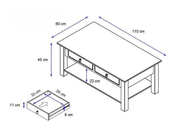 Žurnalinis staliukas Denton 120 (Balta)