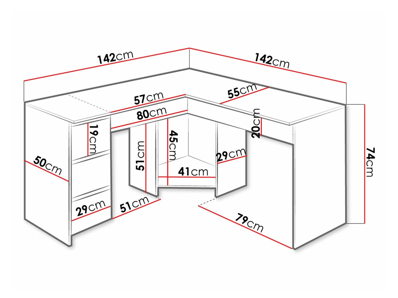 Kampinis darbo stalas Comfivo Insuler