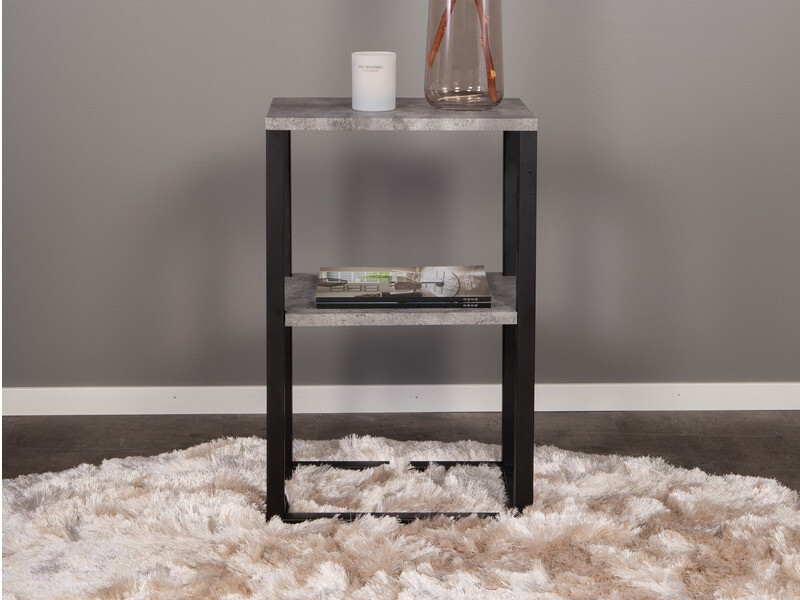 Šoninis staliukas Dallas 260 (Betonas + Juoda)