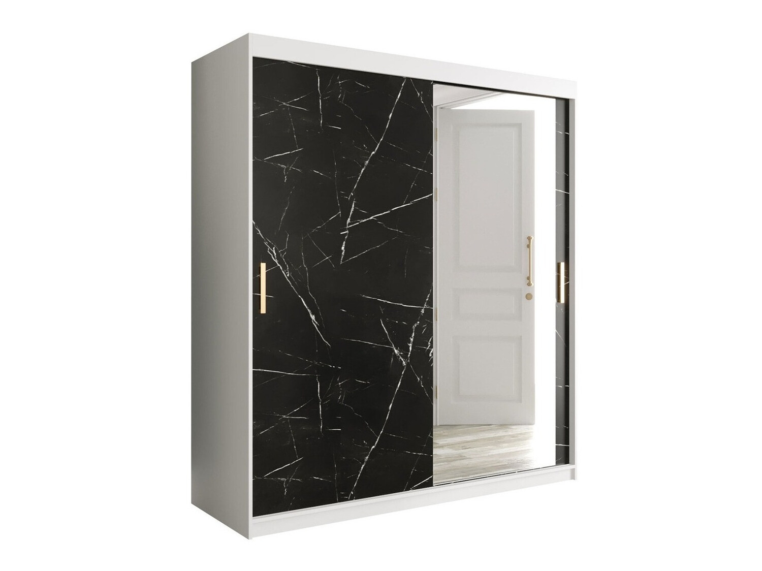 Spinta Hartford 261 (Matinė balta + Juodas marmuras)