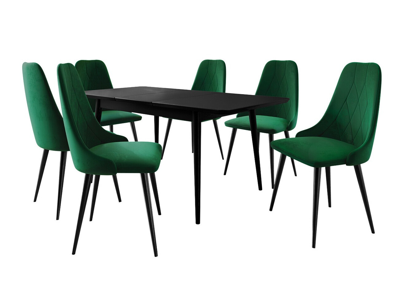 Valgomojo komplektas Racine 125 (Juoda + Magic Velvet 2225)