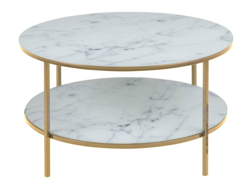 Žurnalinis staliukas Norsica 554 (Auksinė + Baltas marmuras)