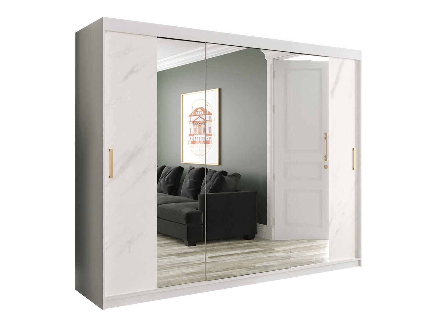 Spinta Hartford 263 (Matinė balta + Baltas marmuras)