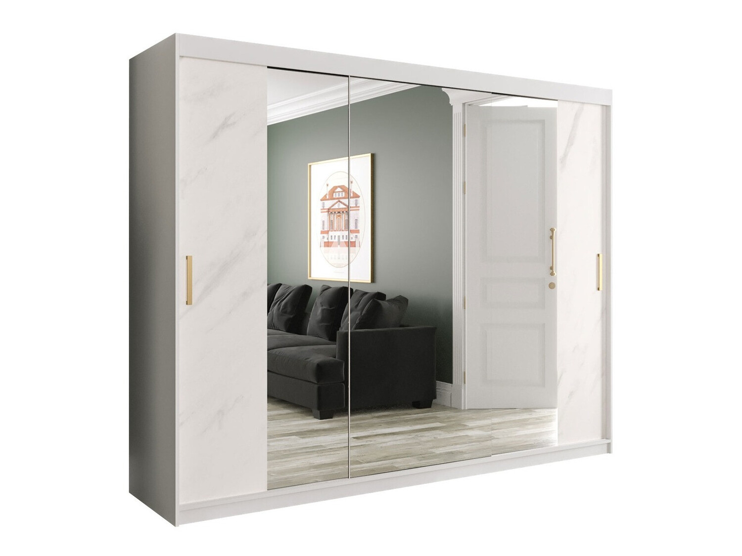 Spinta Hartford 263 (Matinė balta + Baltas marmuras)