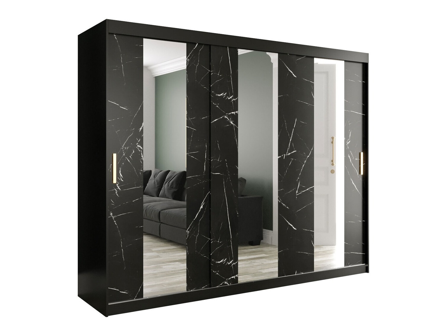 Spinta Hartford 245 (Matinė juoda + Juodas marmuras)