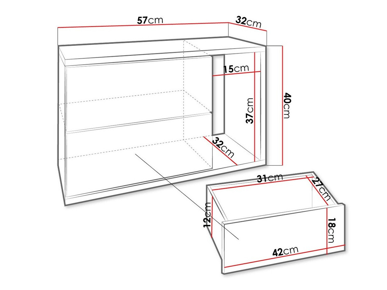 Naktinis staliukas Hederos (Balta + Blizgi balta)