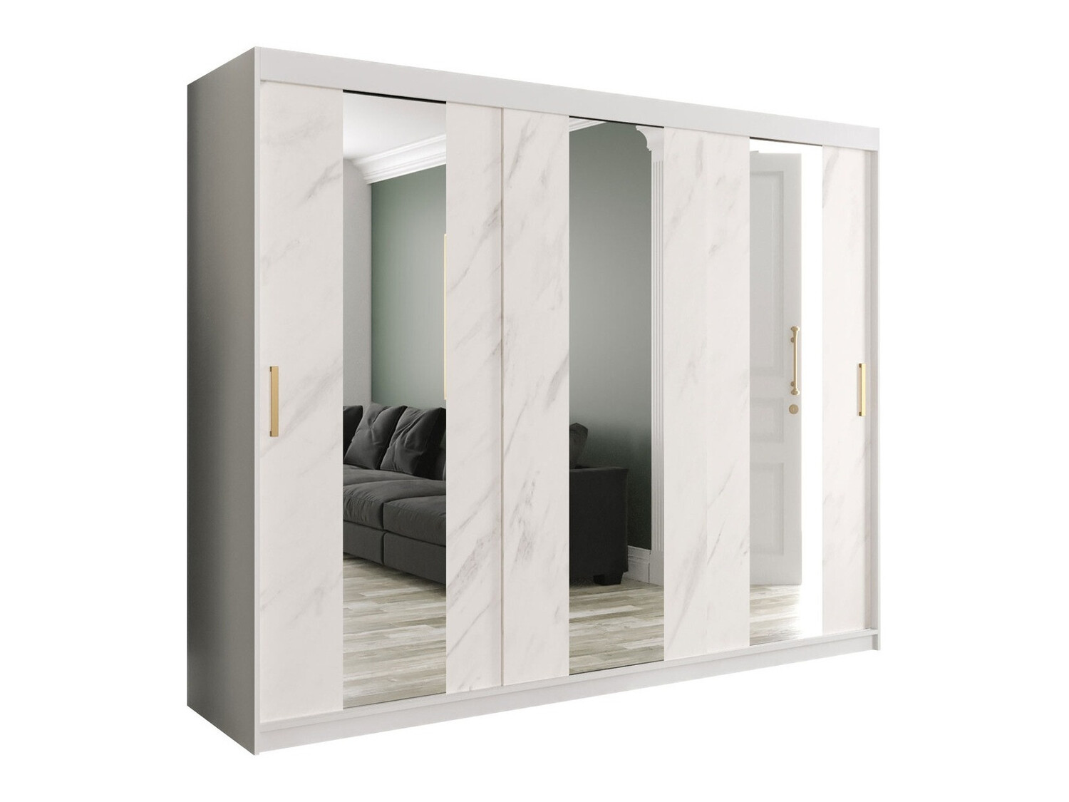 Spinta Hartford 245 (Matinė balta + Baltas marmuras)