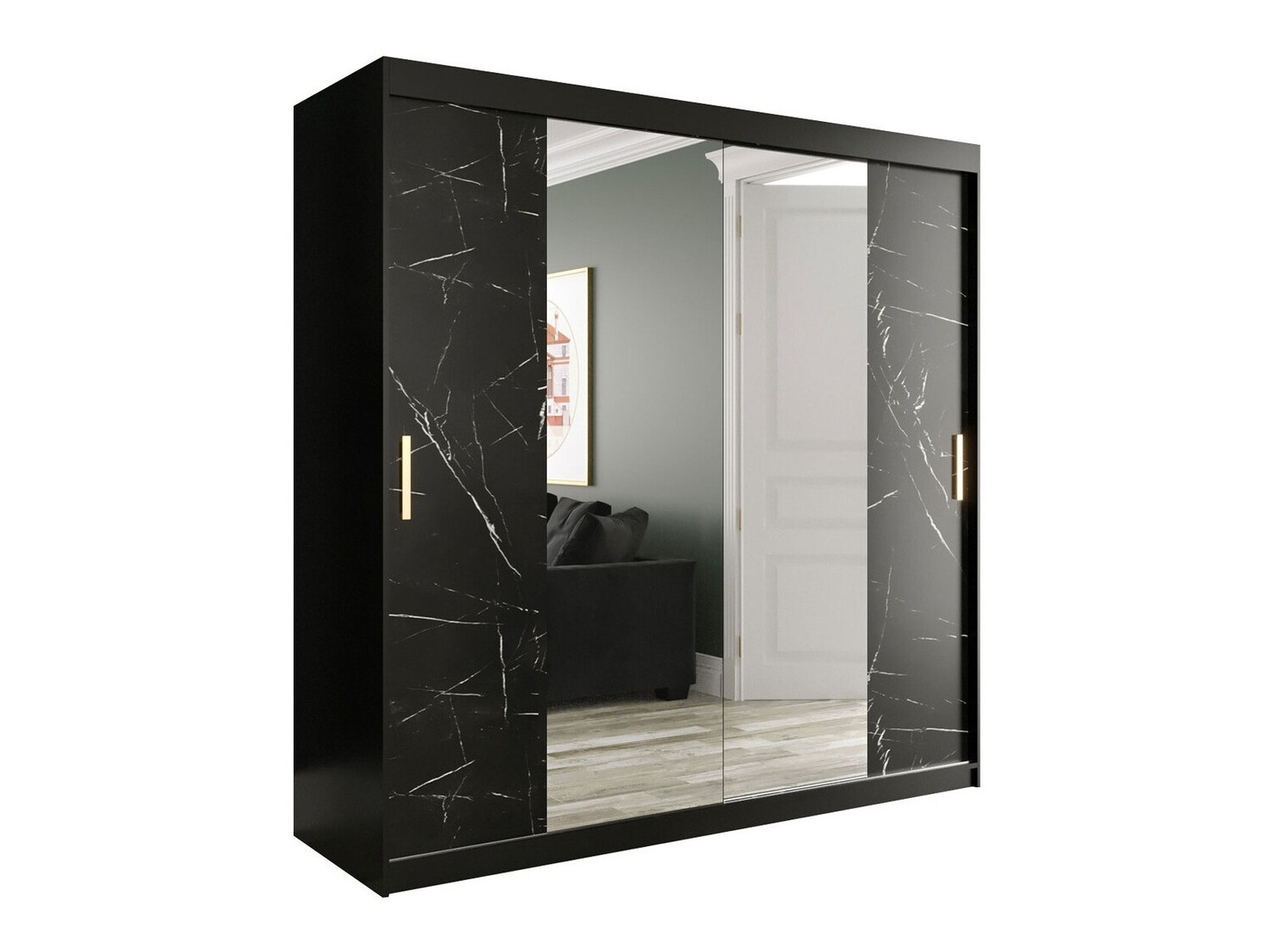 Spinta Hartford 256 (Matinė juoda + Juodas marmuras)