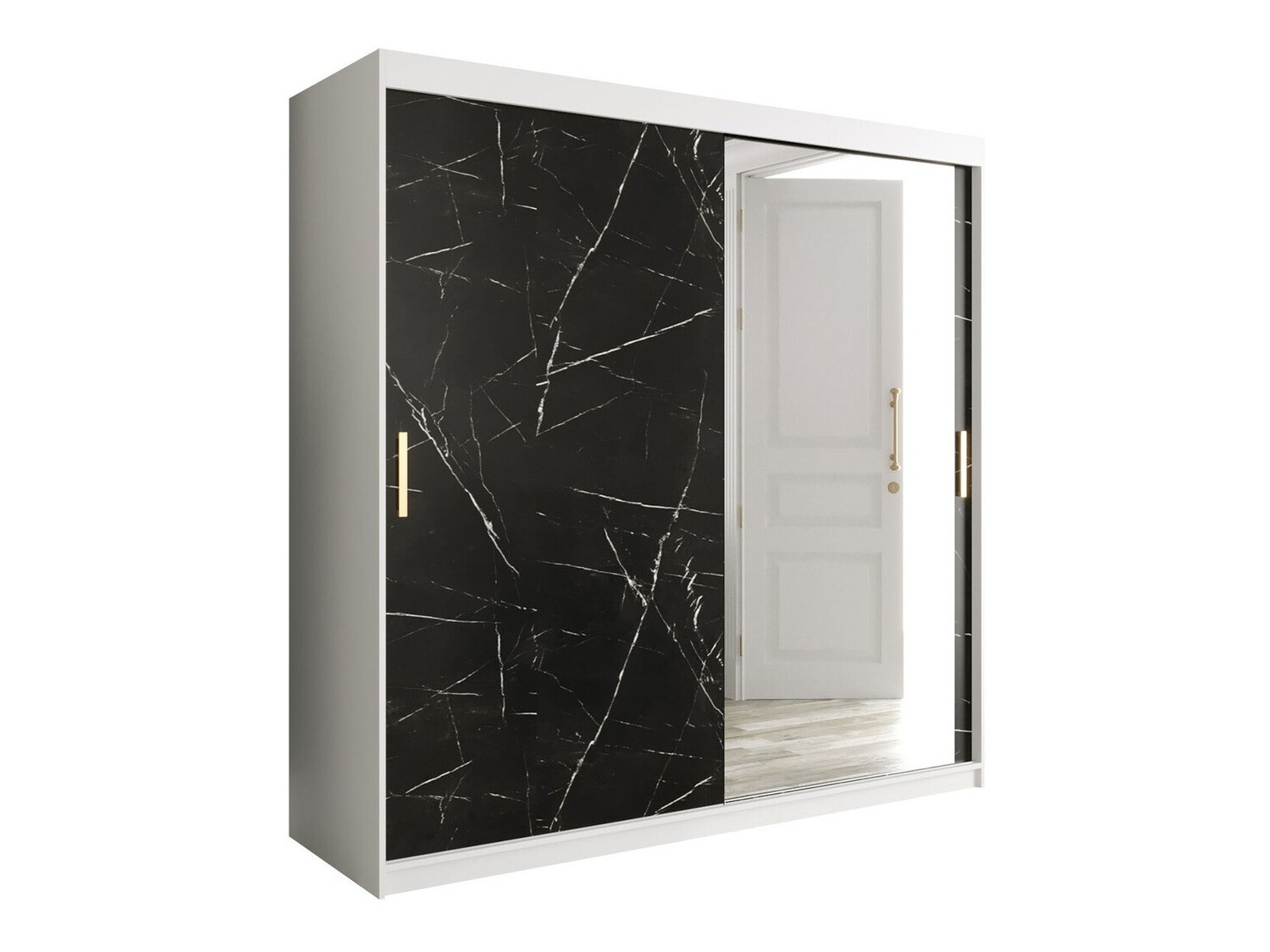 Spinta Hartford 262 (Matinė balta + Juodas marmuras)