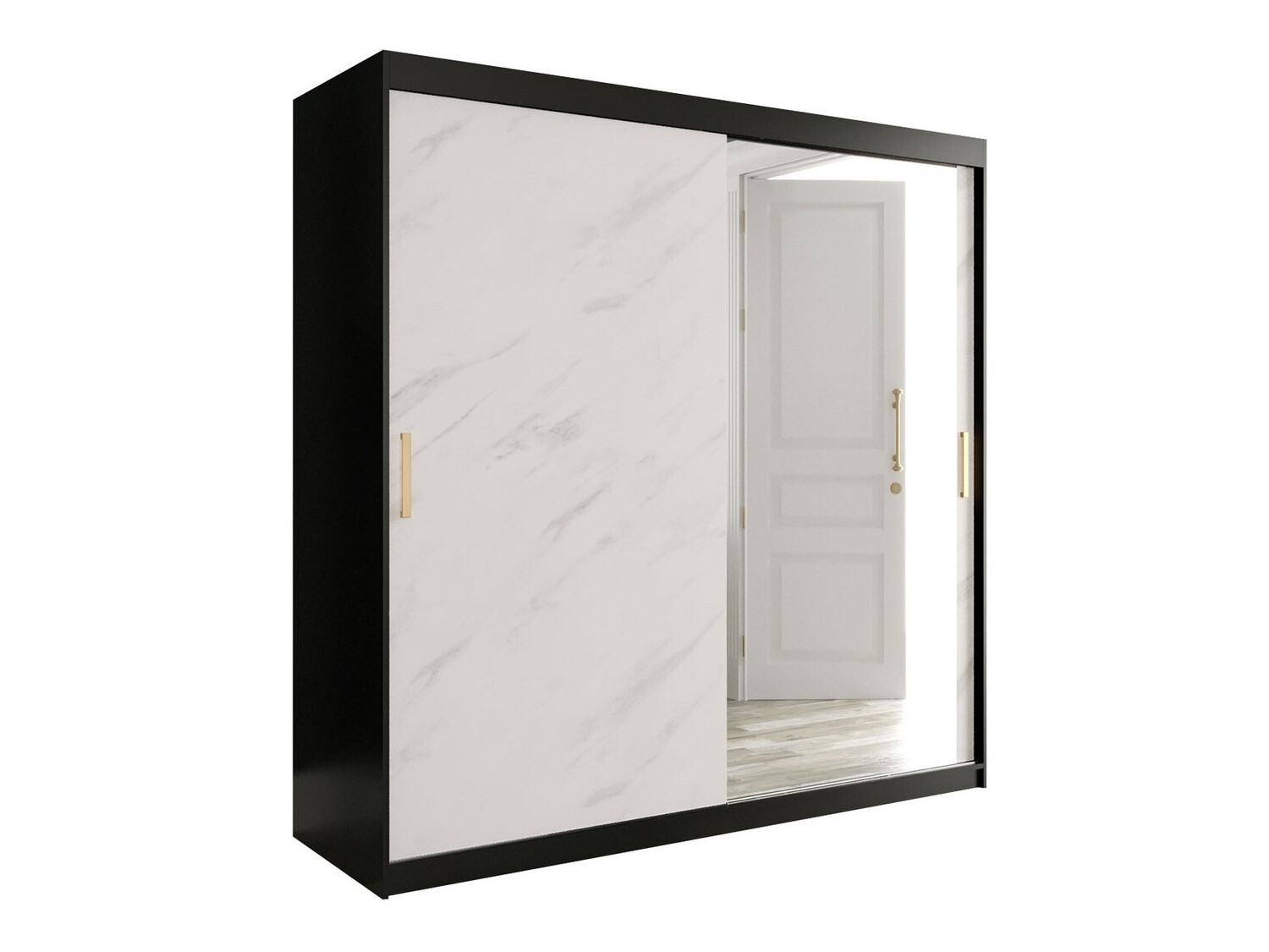 Spinta Hartford 262 (Matinė juoda + Baltas marmuras)