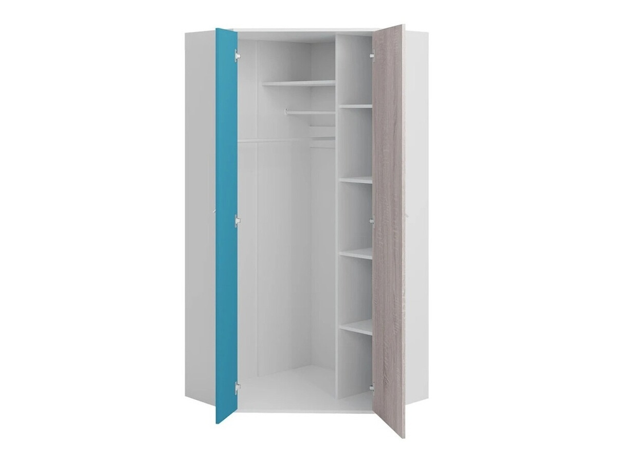 Kampinė spinta Camteso 100 (Juoda + Ąžuolas + Beige)