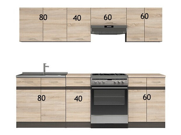 Virtuvės komplektas Boston 606 (Sonomos ąžuolas + Vengė)