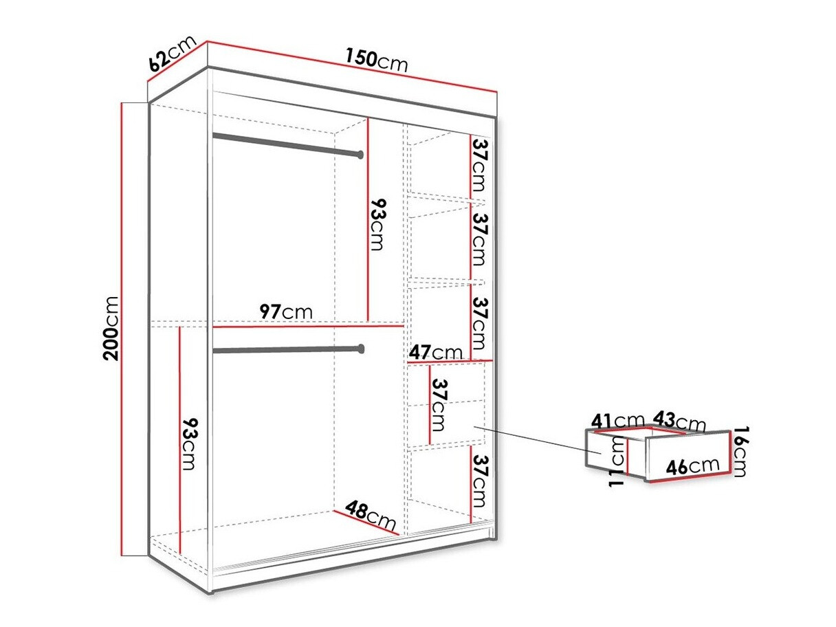 Spinta Hartford 248 (Matinė juoda + Juodas marmuras)