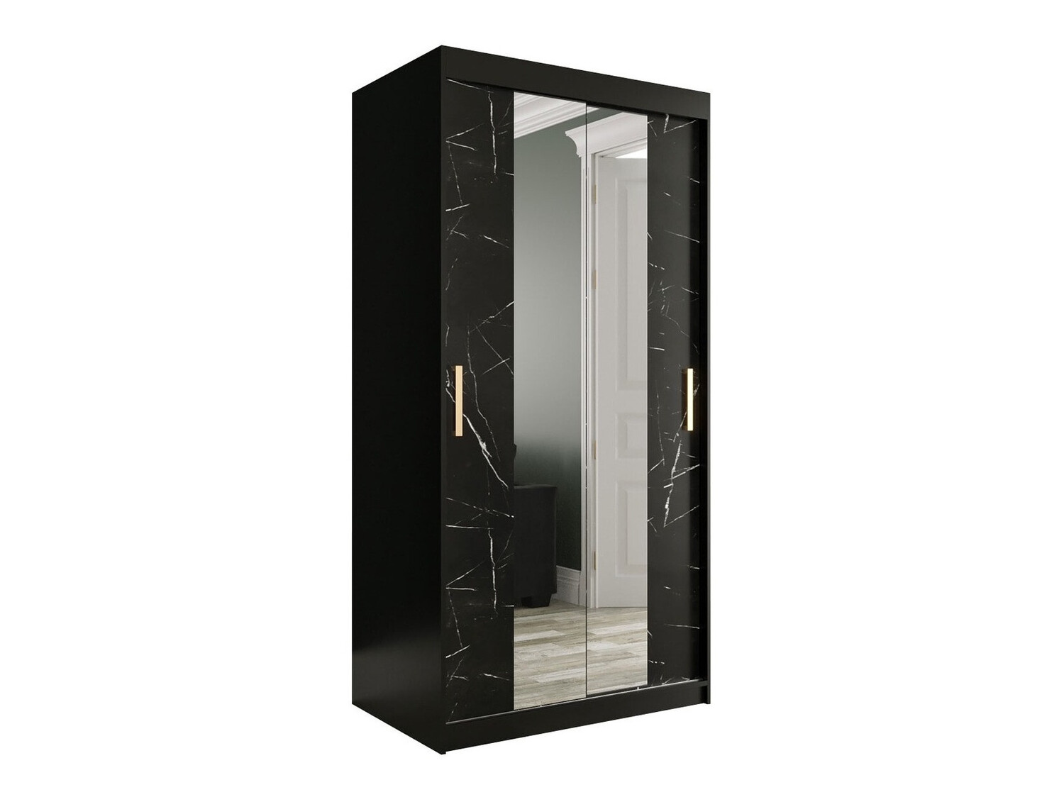 Spinta Hartford 252 (Matinė juoda + Juodas marmuras)