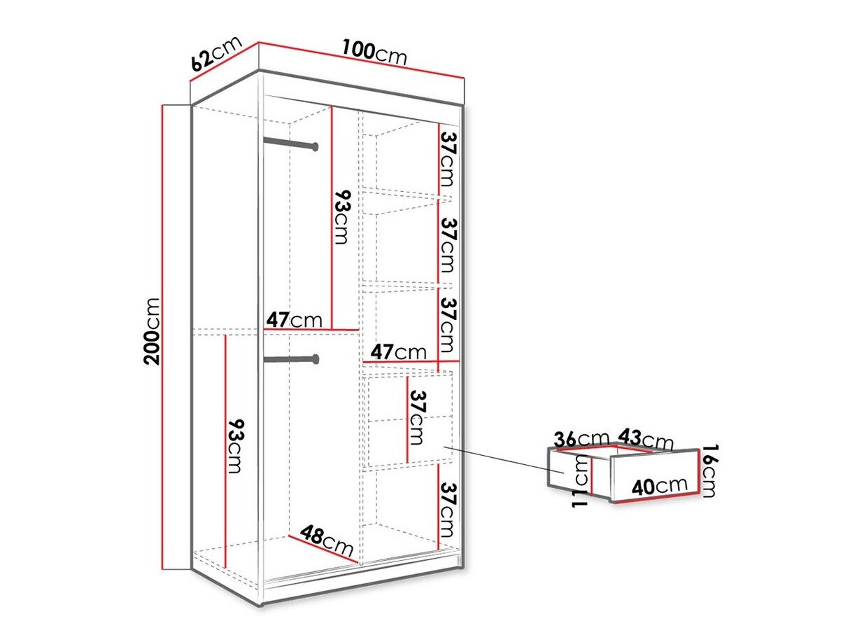 Spinta Hartford 252 (Matinė juoda + Juodas marmuras)