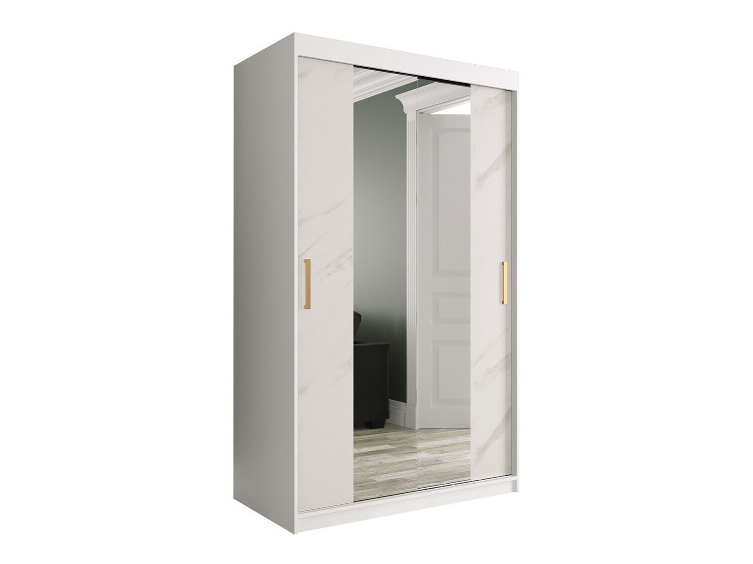 Spinta Hartford 253 (Matinė balta + Baltas marmuras)