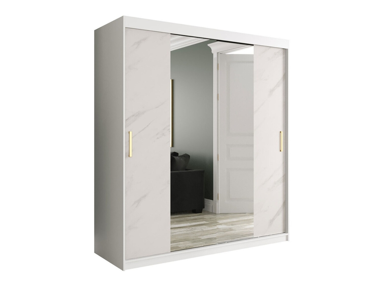 Spinta Hartford 255 (Matinė balta + Baltas marmuras)