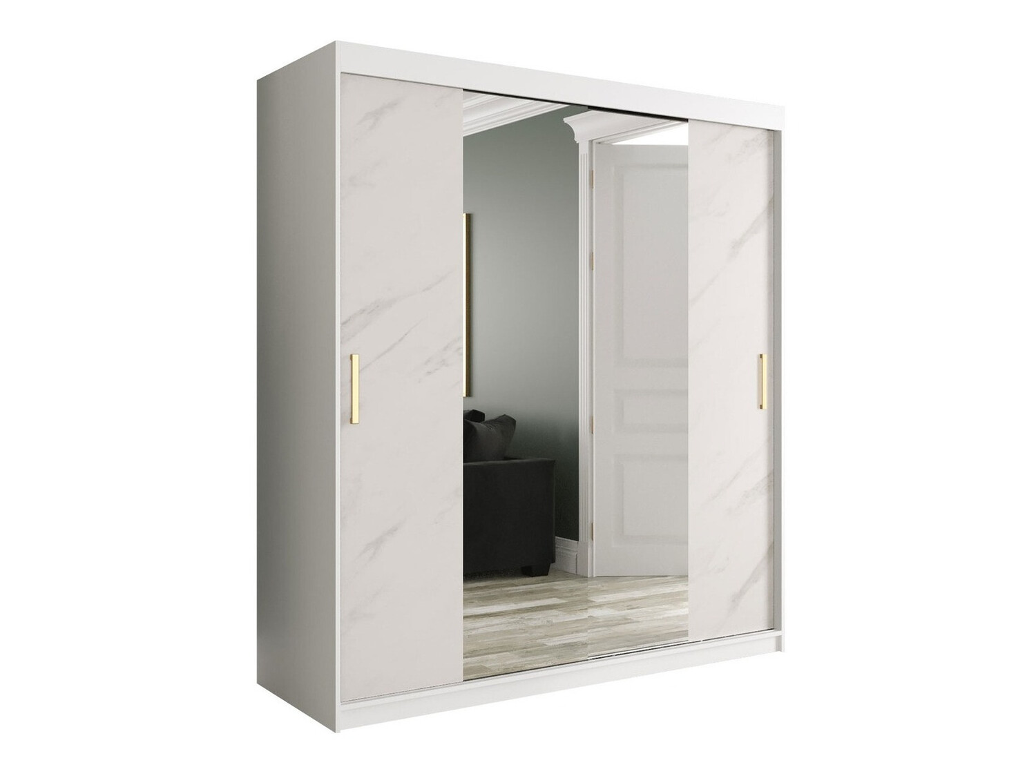 Spinta Hartford 255 (Matinė balta + Baltas marmuras)