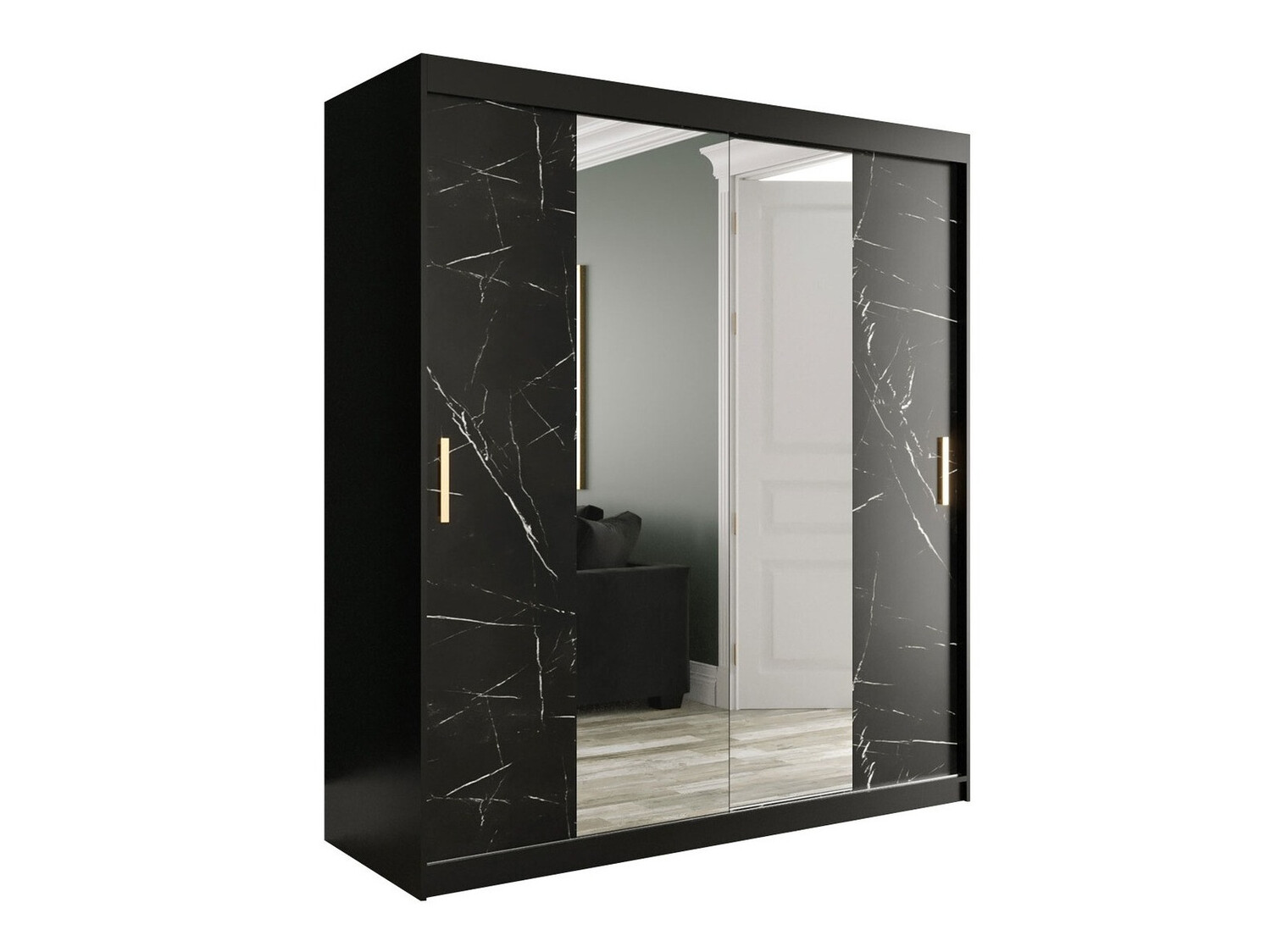 Spinta Hartford 255 (Matinė juoda + Juodas marmuras)