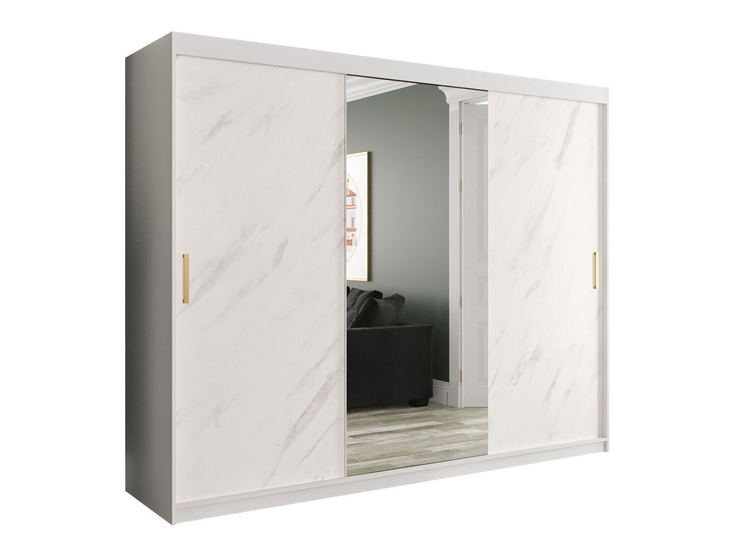 Spinta Hartford 257 (Matinė balta + Baltas marmuras)