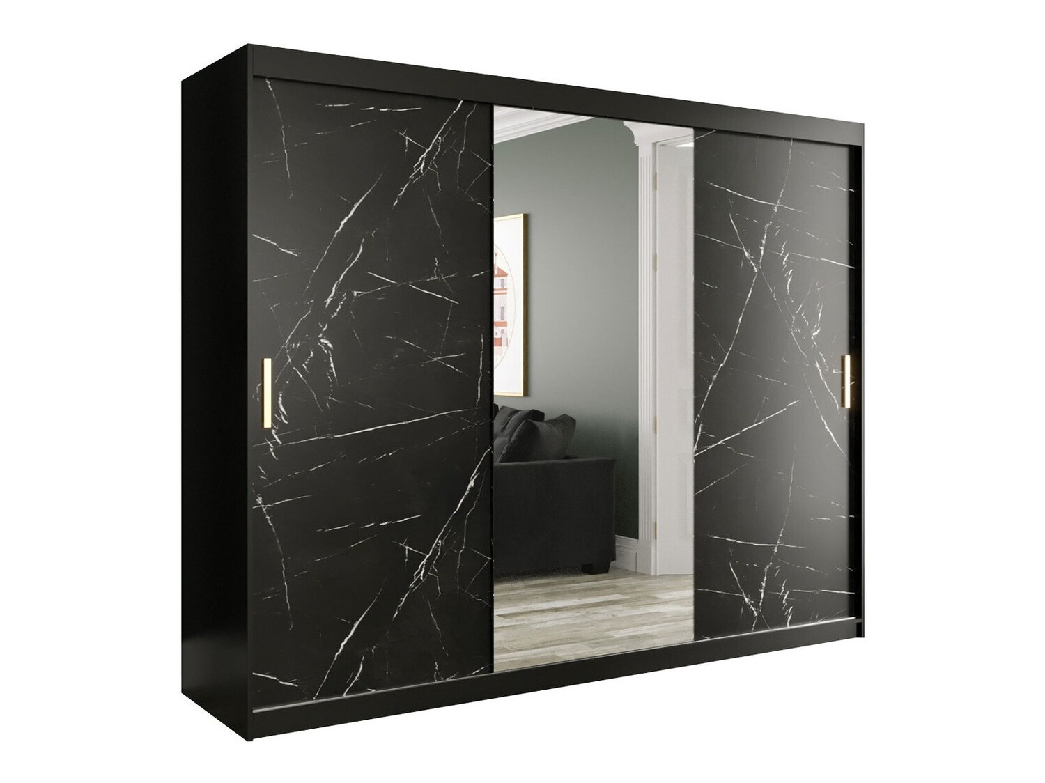 Spinta Hartford 257 (Matinė juoda + Juodas marmuras)