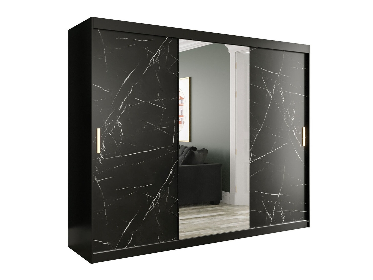 Spinta Hartford 257 (Matinė juoda + Juodas marmuras)