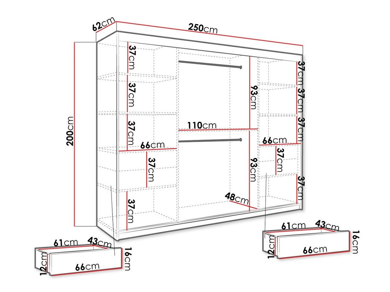 Spinta Hartford 257 (Matinė juoda + Juodas marmuras)