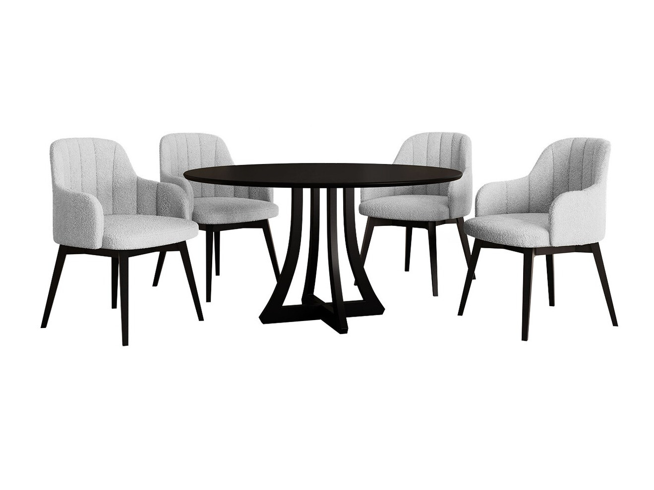 Valgomojo komplektas Racine 128 (Juoda)