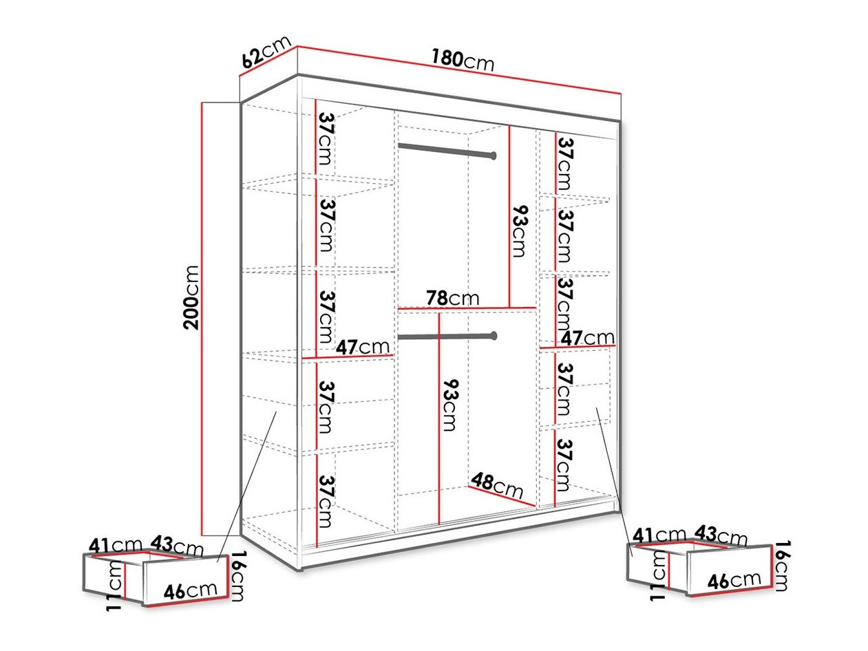 Spinta Hartford 243 (Matinė juoda + Juodas marmuras)