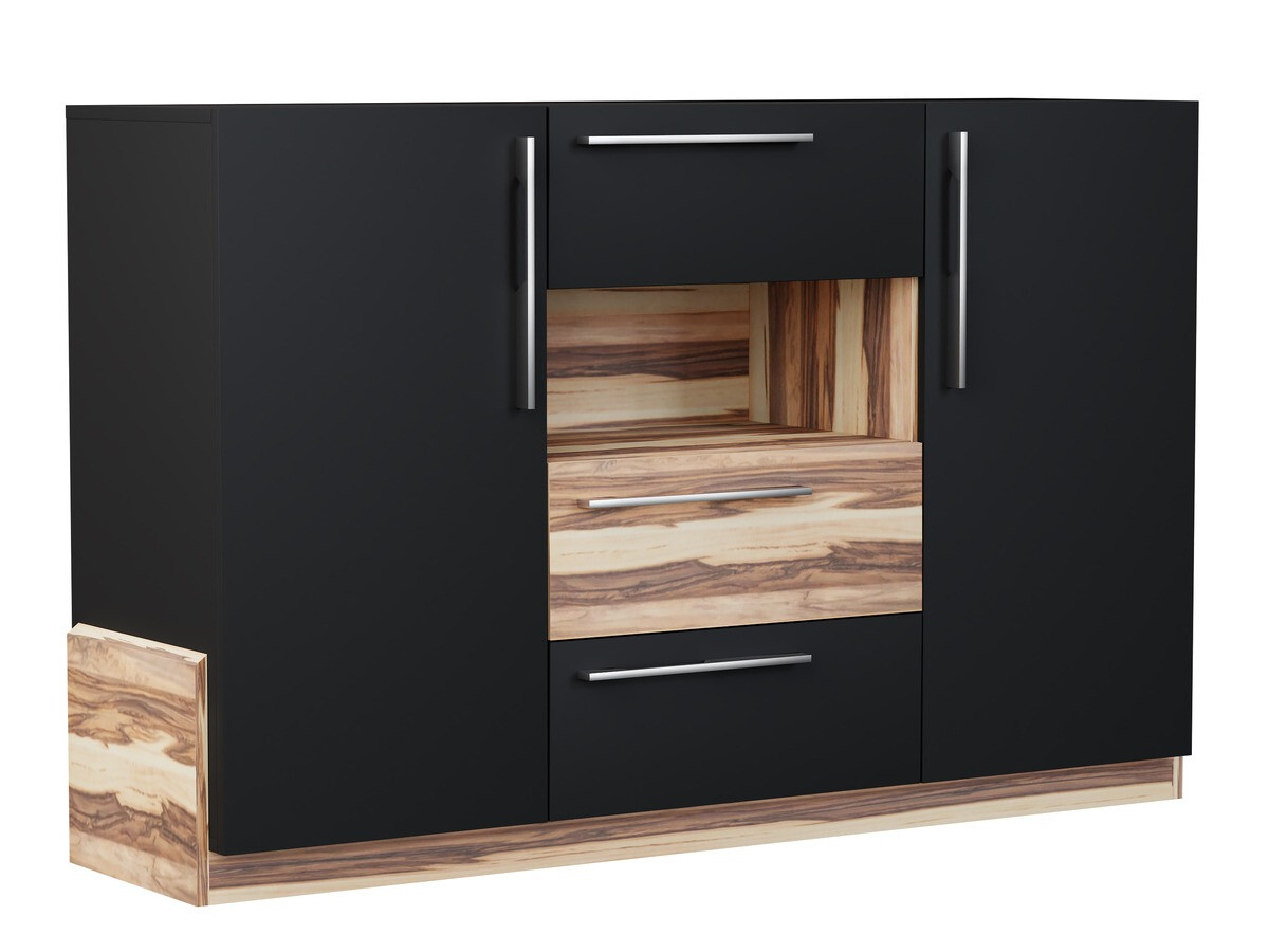 Miegamojo komplektas Omaha C108 (Juoda + Baltimore Riešutas)