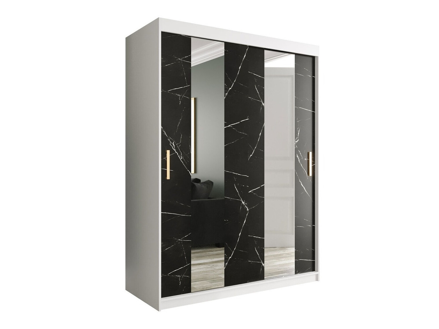 Spinta Hartford 242 (Matinė balta + Juodas marmuras)