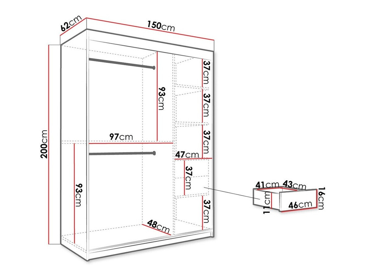 Spinta Hartford 242 (Matinė juoda + Baltas marmuras)