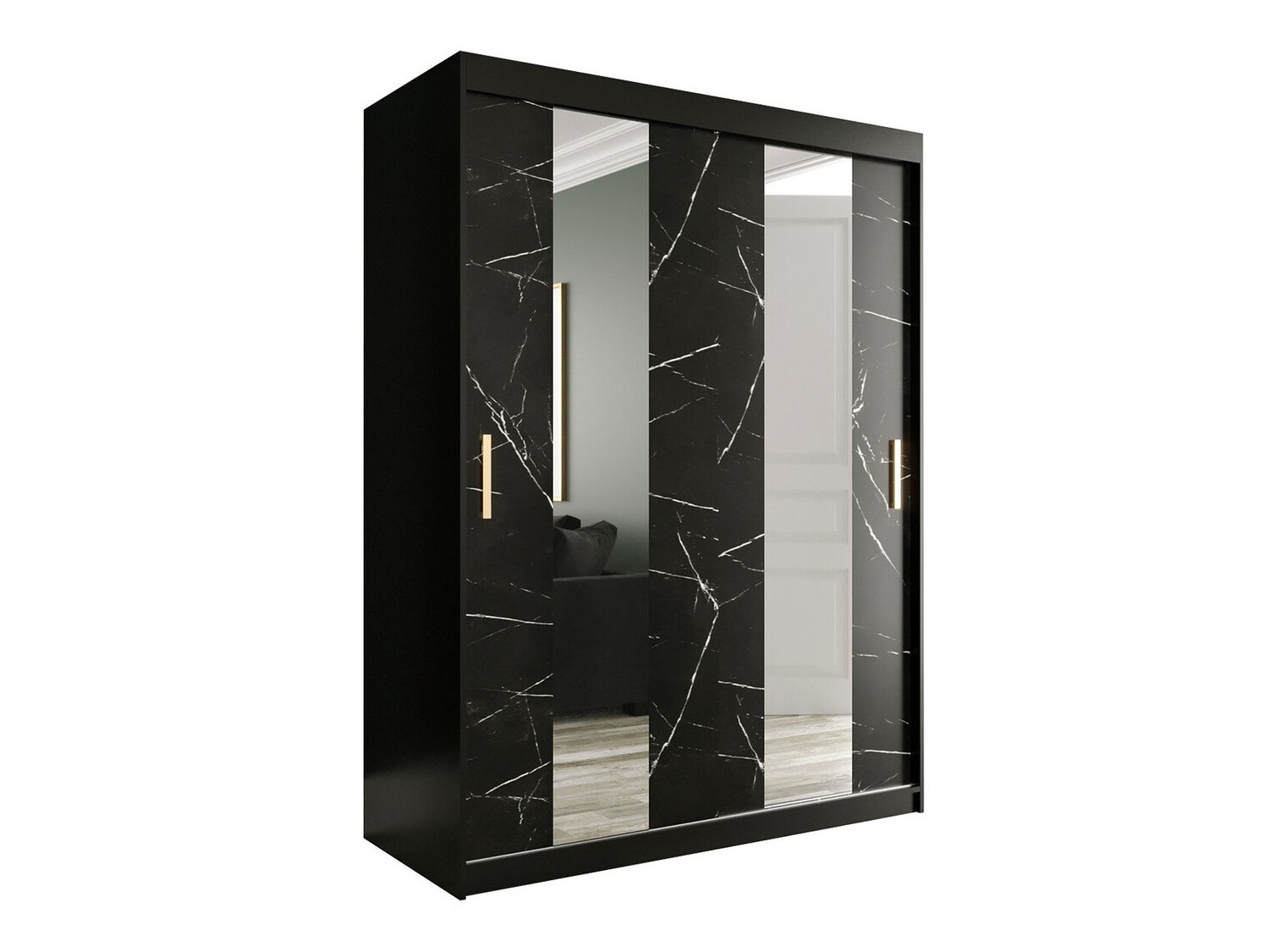 Spinta Hartford 242 (Matinė juoda + Juodas marmuras)