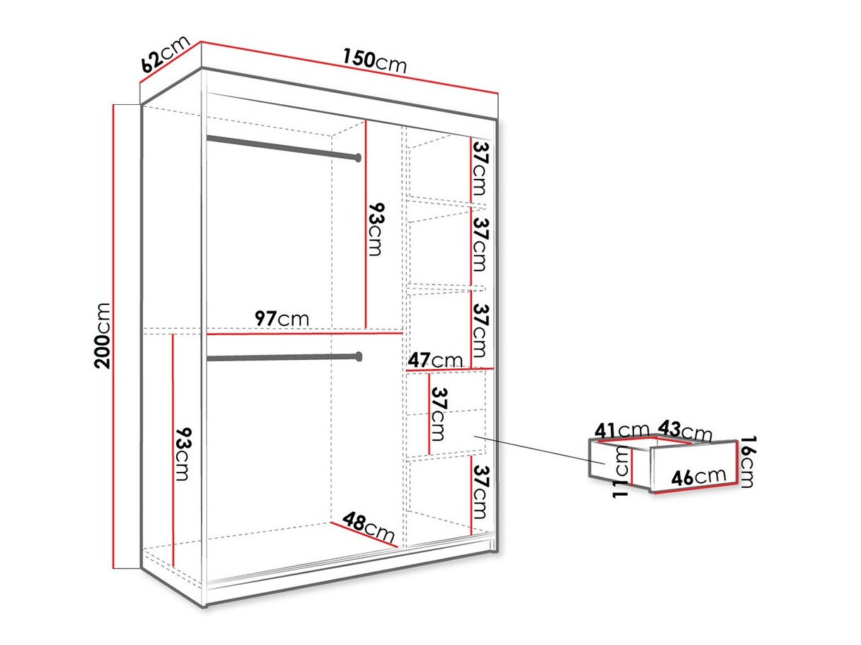 Spinta Hartford 242 (Matinė juoda + Juodas marmuras)