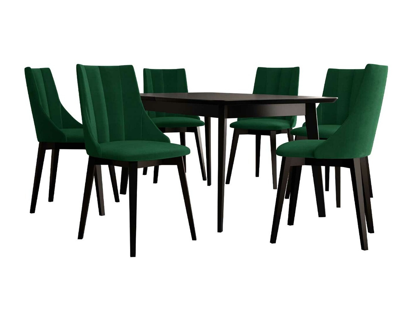 Valgomojo komplektas Racine 139 (Juoda + Magic Velvet 2225)