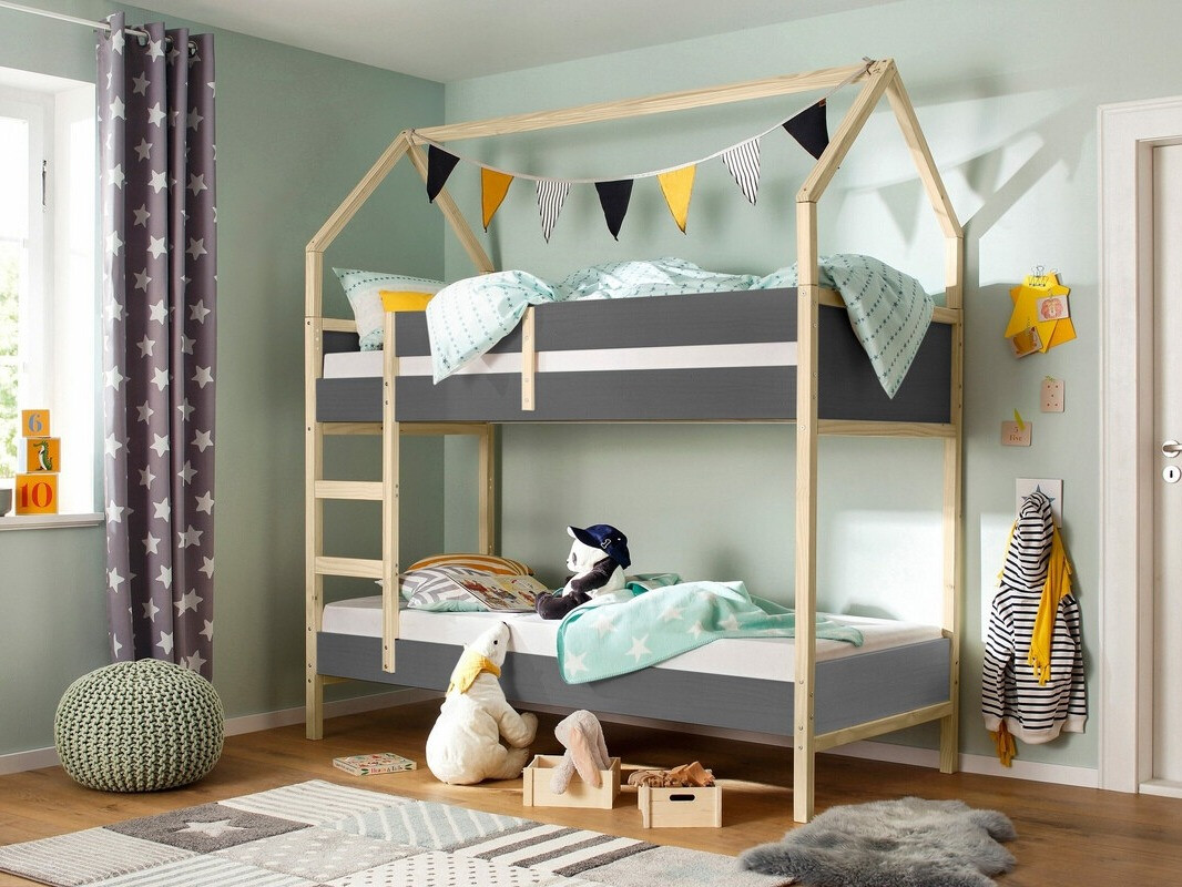 Aukšta lova Fenmele 104 (Pilka + Šviesus medis)