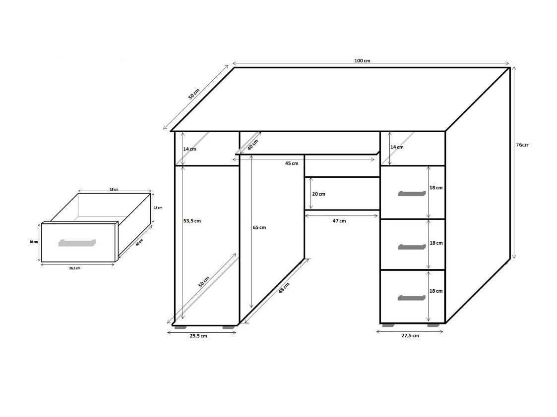 Darbo stalas Cirevau 129 (Balta)
