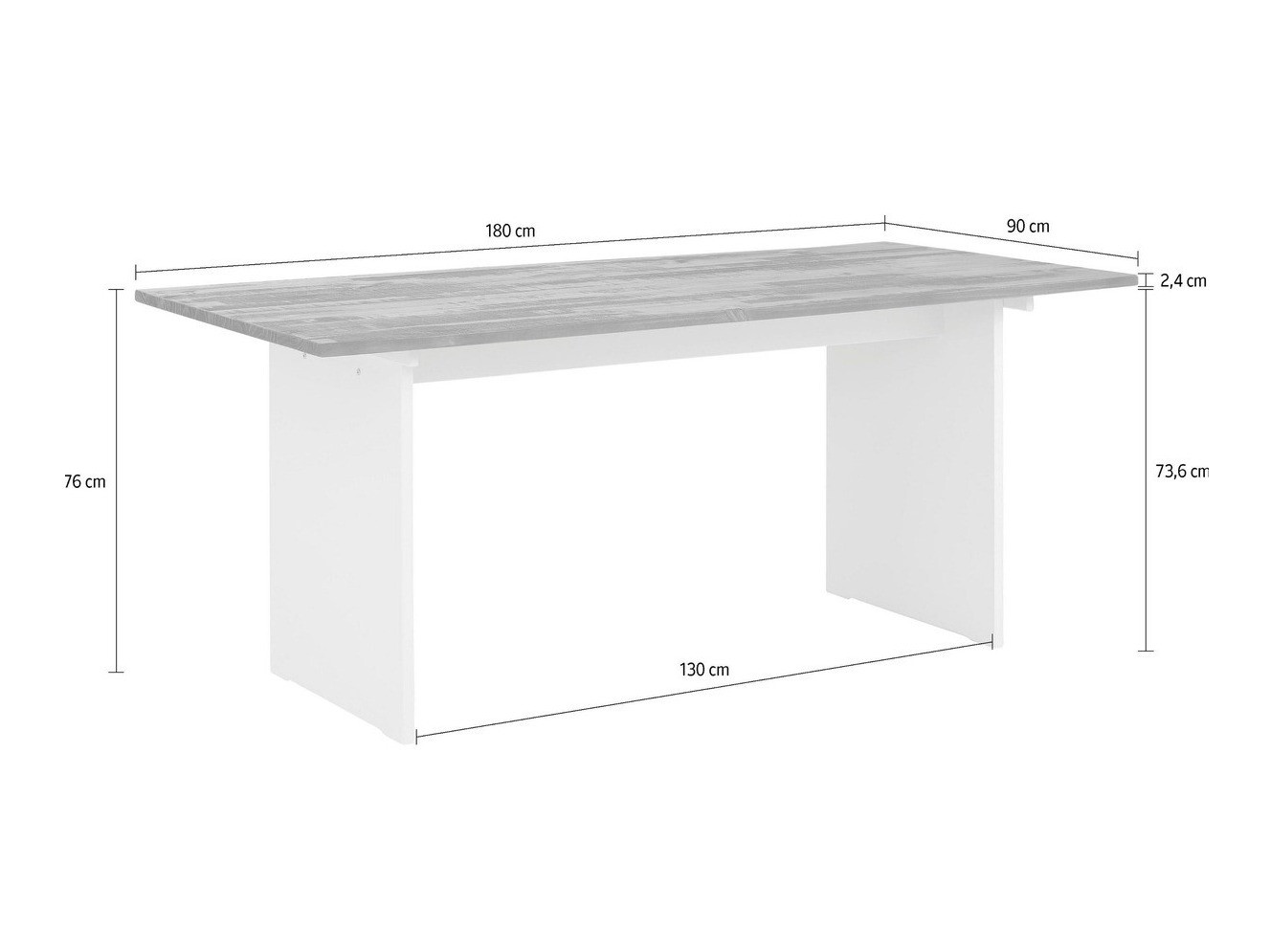 Stalas Denton 215 (Ruda + Balta)