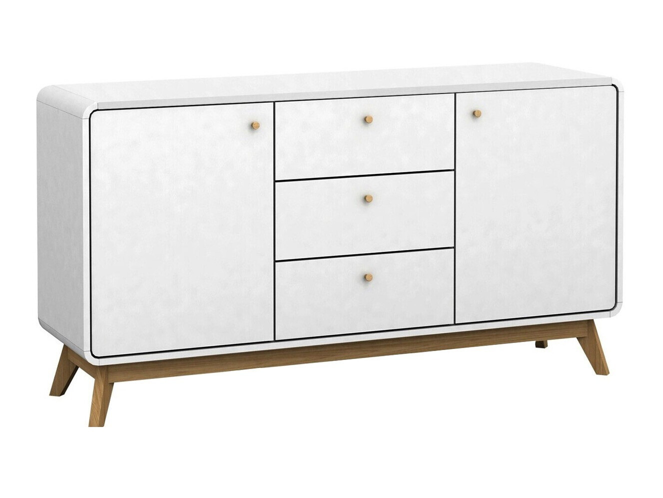 Komoda Elbtena 110 (Balta + Ąžuolas)