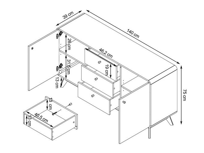 Komoda Elbtena 110 (Riešutas)