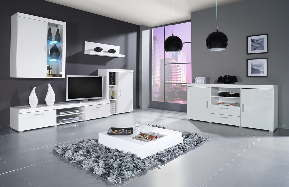Komoda Odebeli 105 (Balta + Blizgi balta)