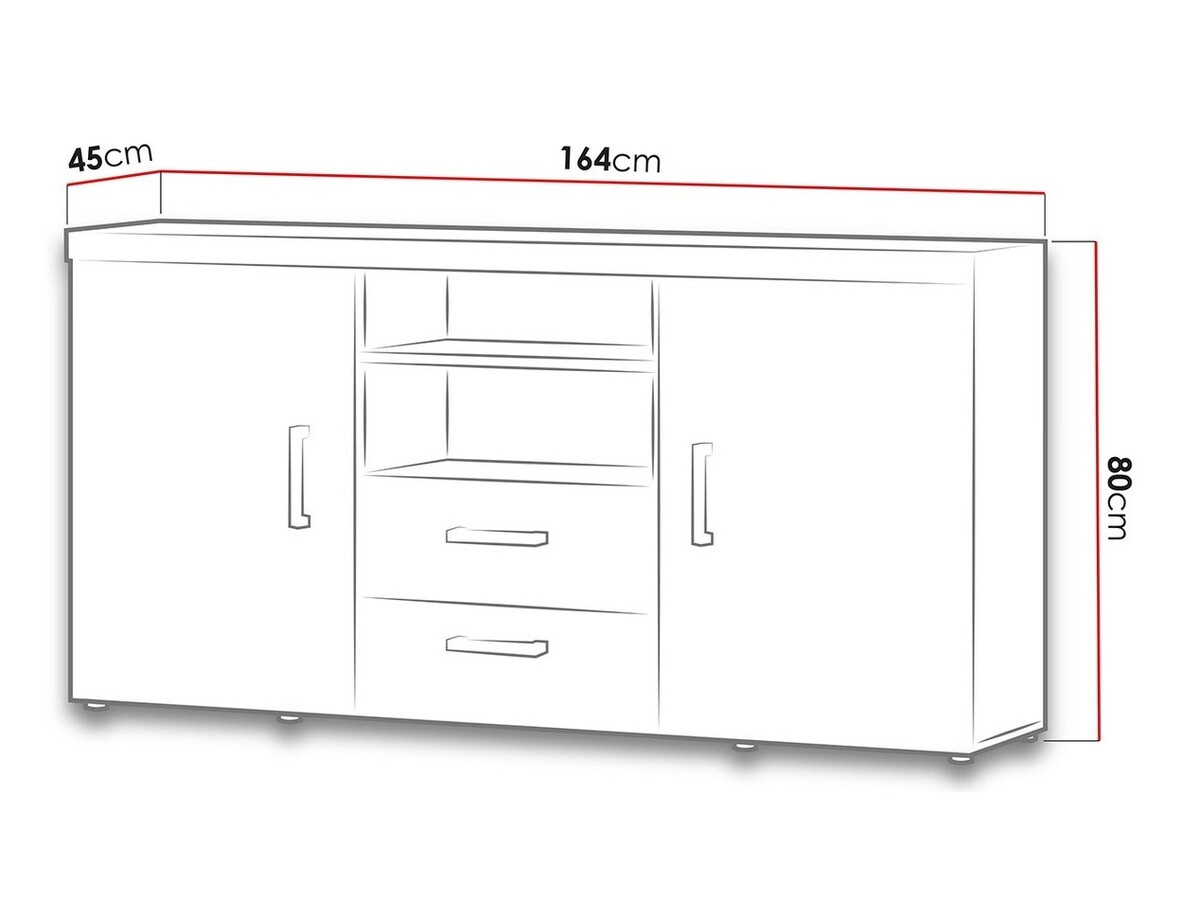 Komoda Odebeli 105 (Balta + Blizgi balta)